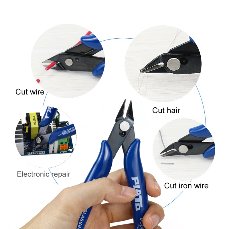 

Electronic Diagonal Pliers Wire Cable Cutters Anti-slip Side Cutters Snips Flush Nipper Mini Pliers 10/5/1/PCS Repair Hand Tools