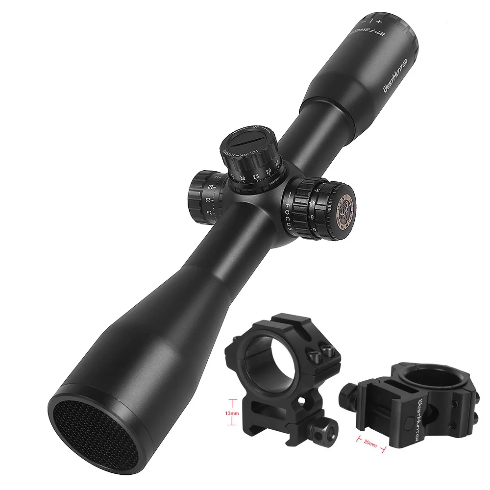 WESTHUNTER WT-F 8X44SFIR фиксированный 8X прицел винтовки Боковая регулировка параллакса стекло гравированная оптика с подсветкой Охота прицел прицела - Цвет: low 20mm mount