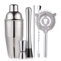 cocktail shaker sets 6 25oz stainless steel bartender kit professional martini mixing bartending kit home bar tool set