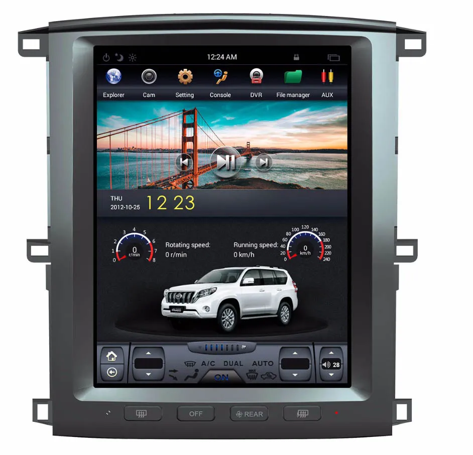 

12.1" tesla vertical screen six core android 9.0 Car GPS Navigation for Toyota Land cruiser 100 LC100 Lexus LX470 2003-2007