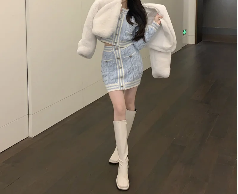 Мягкий вязаный свитер кардиган пальто женское платье осень и зима маленькая