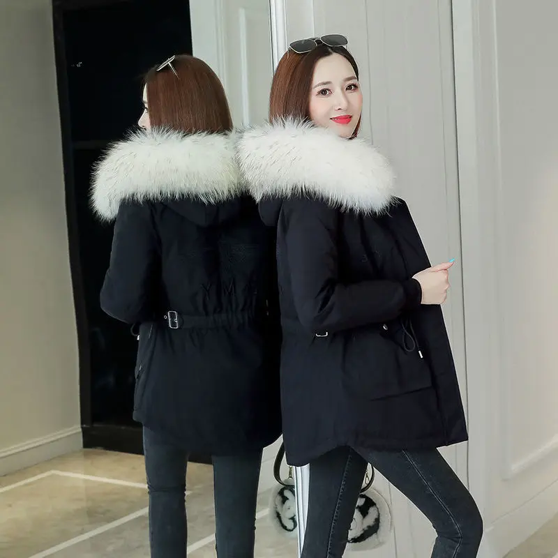2023 New Cotton Coats Thicken Warm Winter Jacket Coat Women Casual Parkas Winter Clothes Fur Lining Hooded Parka Mujer X139