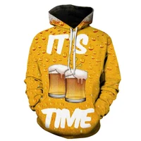 cool beer sweatshirt ladiesmen suit autumn and winter loose hooded jumpsuit punk hooded new harajuku 3d printing