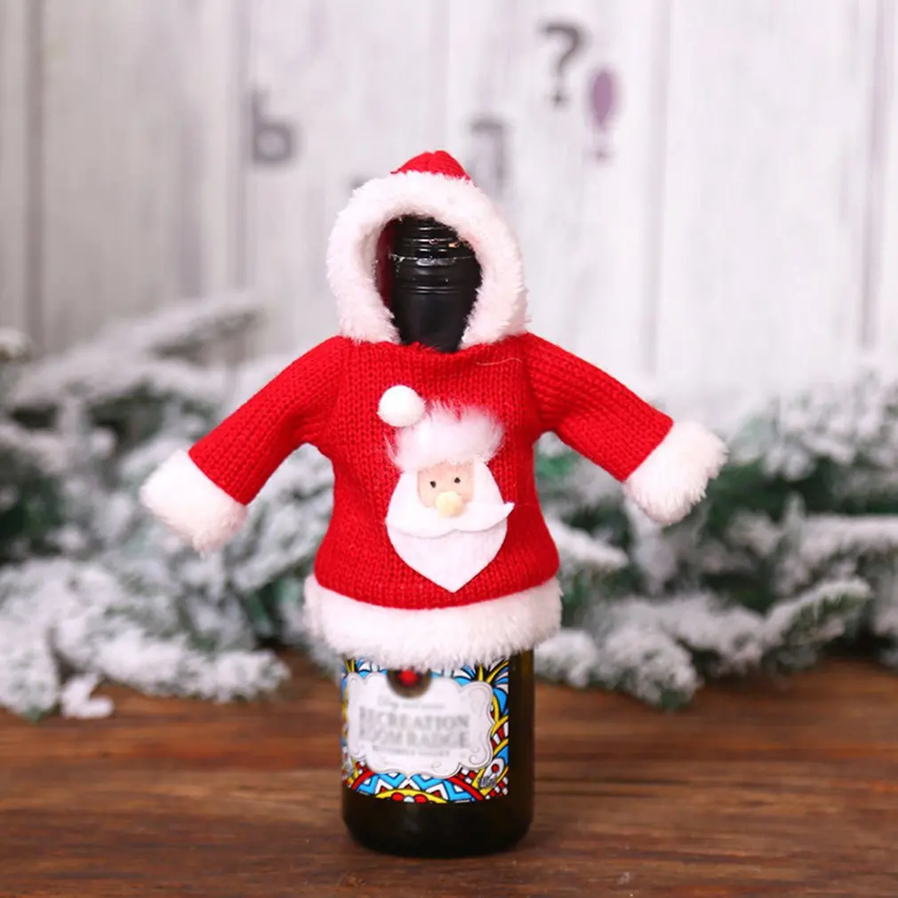 Рождественские украшения Рождественская Милая одежда шапка бутылка вина набор