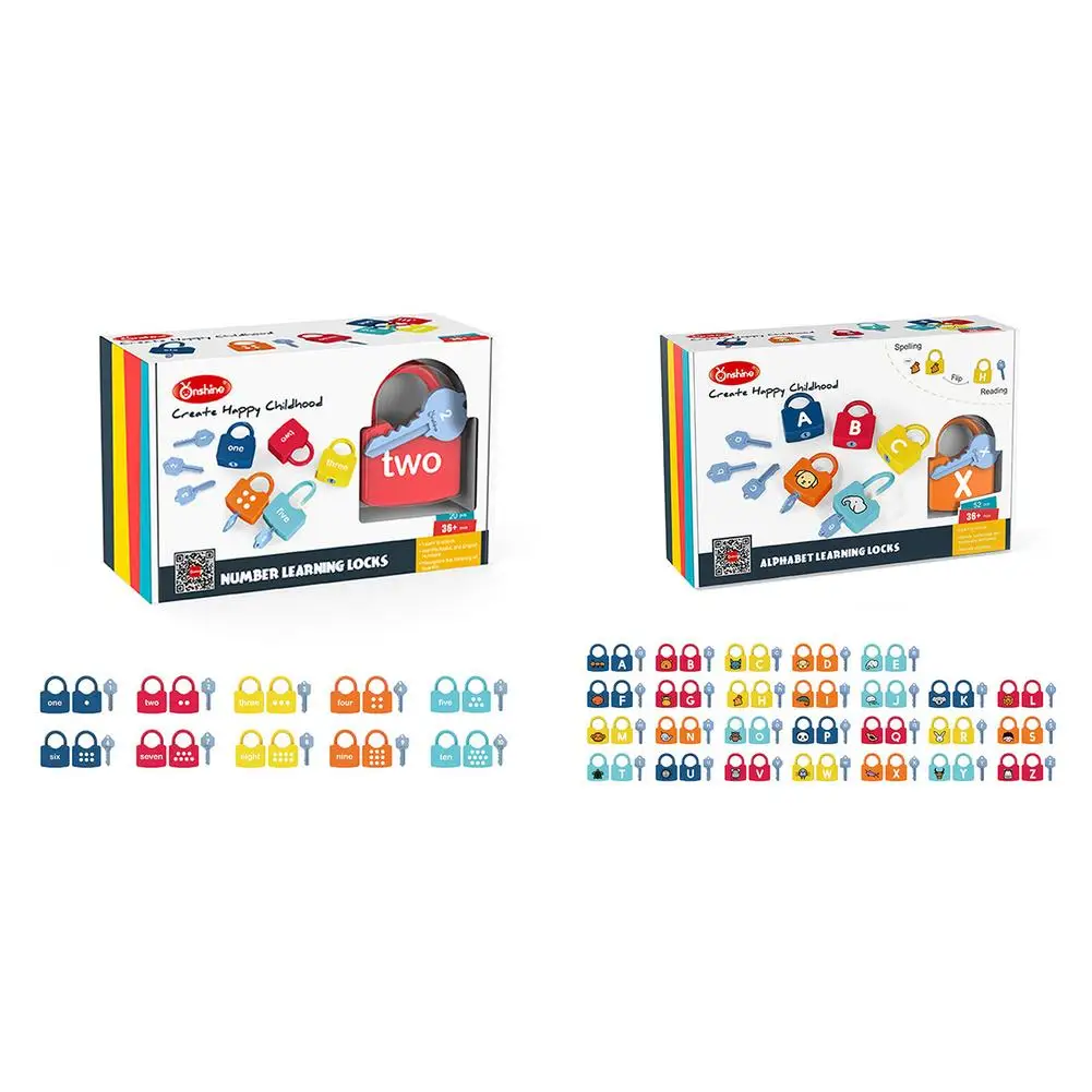 

Kids Montessori Toy Learning Locks With Keys Alphabet Number Lock Key Matching Puzzle Cognition Educational Toys Childen