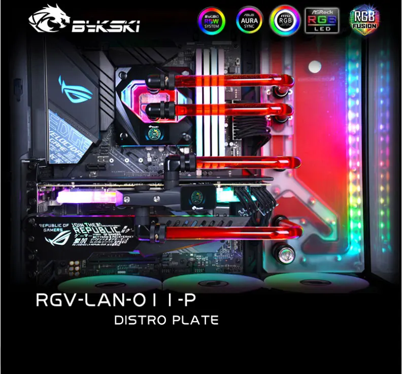 Verkauf BYKSKI Acryl Bord Wasser Kanal Lösung Verwenden Für LIAN LI O11 Dynamische Fall Für CPU Und GPU Block / 3PIN RGB / Combo DDC Pumpe