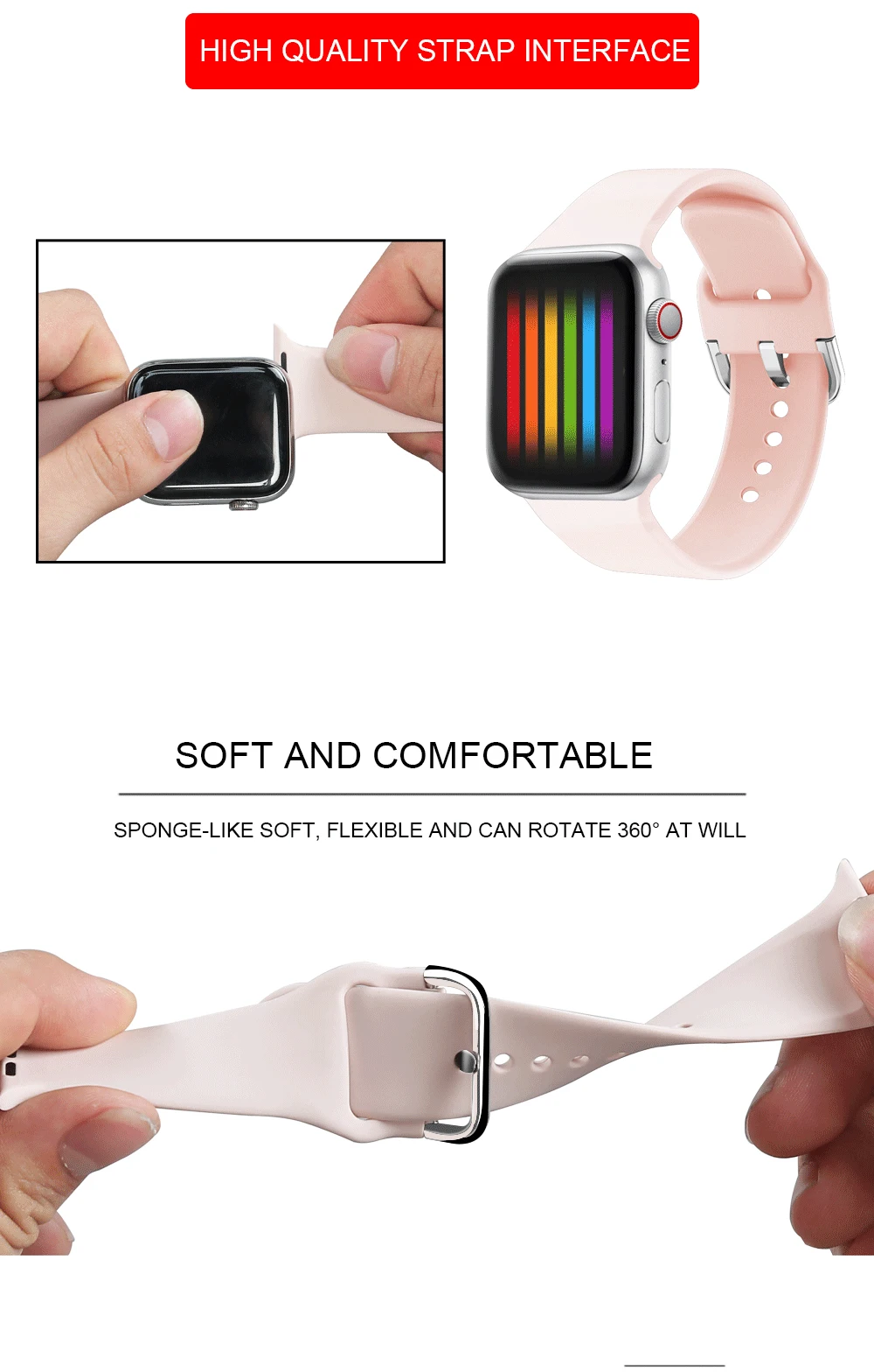 Мягкий силиконовый сменный спортивный ремешок для 38 мм Apple Watch Series1 2 42 мм наручный браслет ремешок для iWatch Sports Edition MU SEN