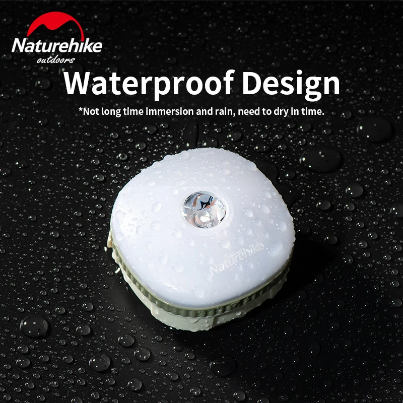 

Naturehike Ultralight Travel Camping Magnetic Lamp Portable Waterproof Lamp USB/ Battery Charge 4 Modes Led Tent Hang Light