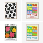 Плакаты Энди Уорхола, принты на выставке Уорхола, принты Энди Уорхола в стиле поп-арт, цветочные настенные плакаты, нестираемые ретро-плакаты