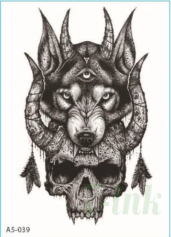 Водостойкая Временная тату наклейка 25 моделей цвет лес волк водная копия большой