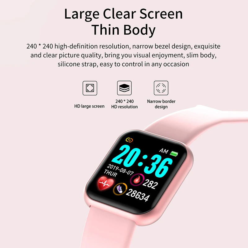 Смарт-часы Y68 спортивные с пульсометром и тонометром 2 шт. | Электроника