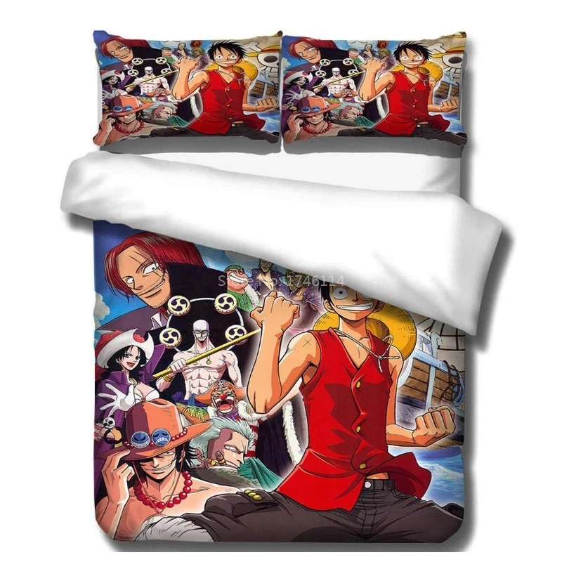 

Одна деталь с принтом "Манки Д. Комплект постельного белья Luffy из аниме с 3D мультяшным принтом, пододеяльник с наволочками, постельное белье, ...