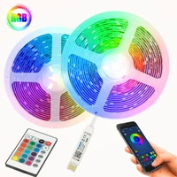 led strip light rgb 5050 bedroom background decoration 5m flexible diode string lamp decor usb infrared remote bluetooth control