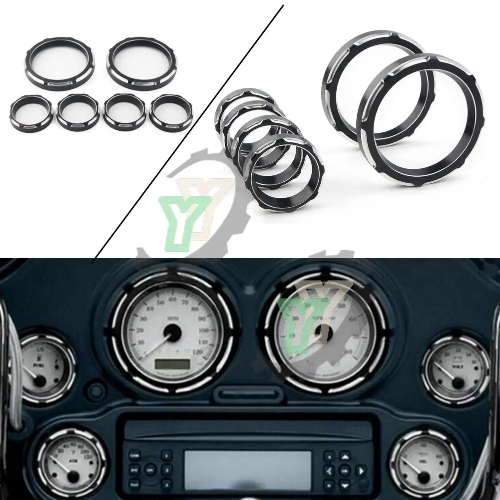 

6 шт., Колечки для спидометра мотоцикла, для Harley Touring FLHT FLHX 1996-2007 2008 2009 2010 2011 2012 2013