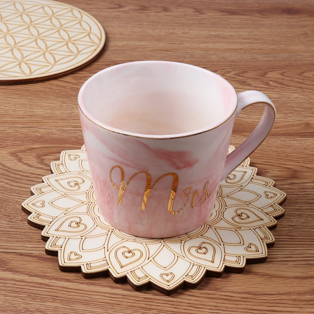 Деревянный настенный знак в форме цветка жизни лазерная вырезка деревянное