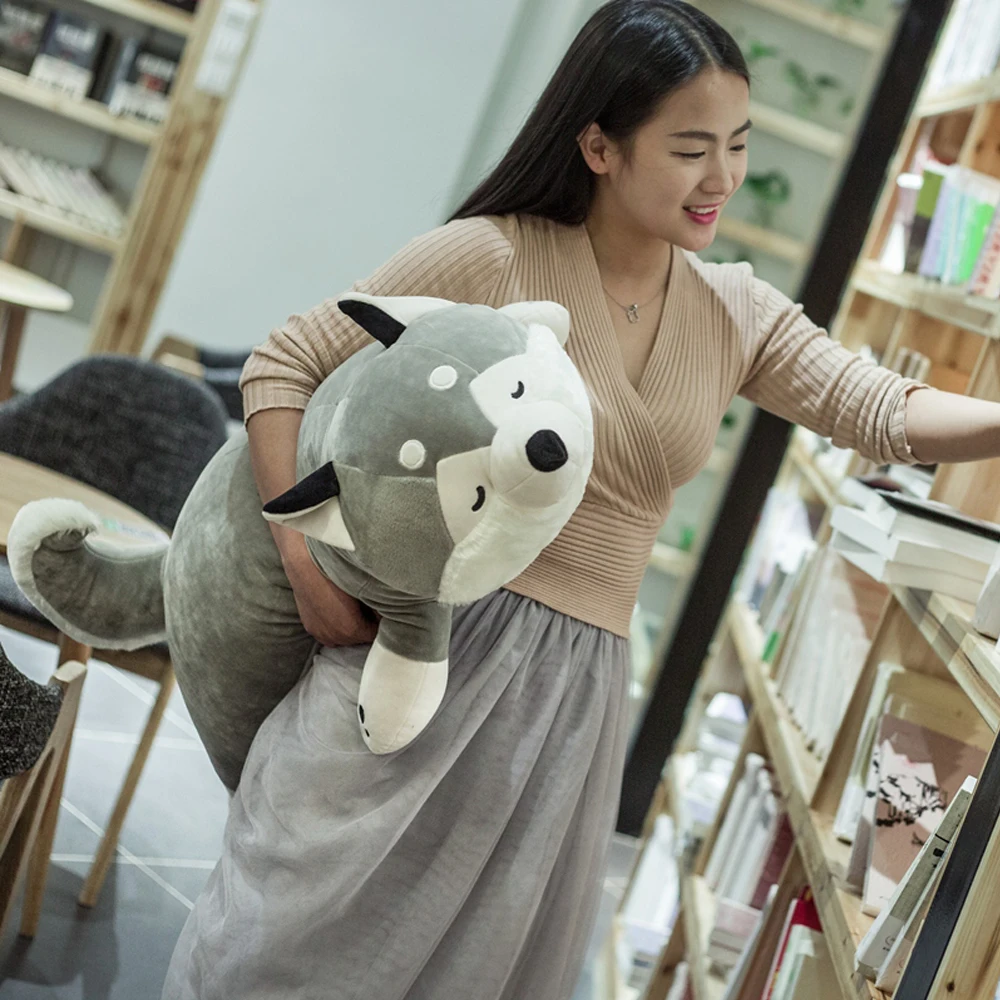 

Cute Plush Stuffed Big Husky Dog Animal Toys Dolls Plush Pillow Cushion Baby Kids Birthday Gifts Home Decoration Photo Prop