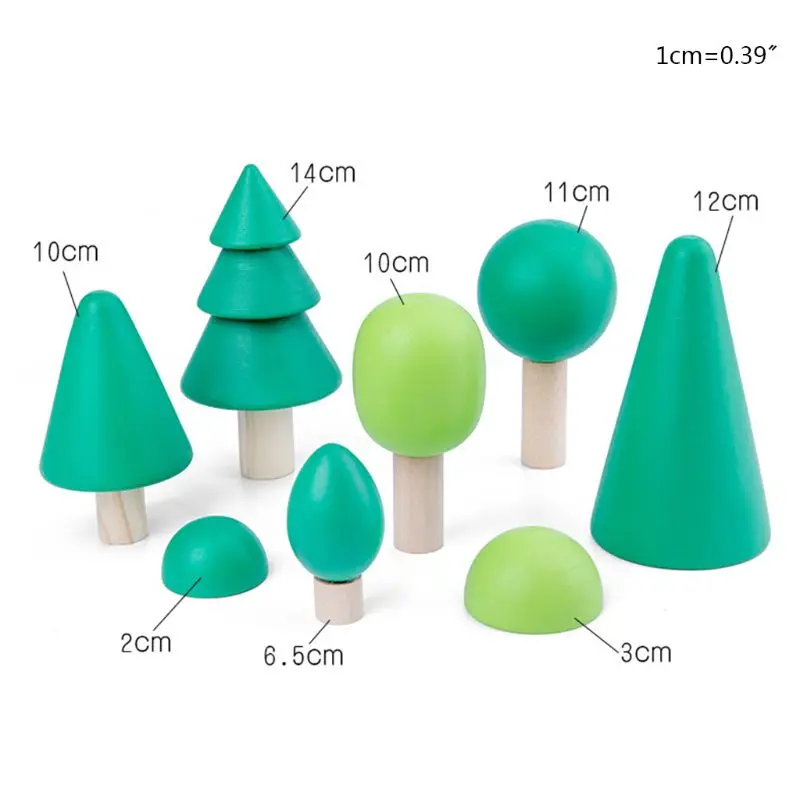 

Kids Forest Building Blocks Wooden Toys Rainbow Simulation Tree Play Educational Gift