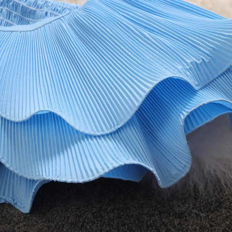 

GALCAUR White Slim Shirt For Women O Neck Sleeveless Patchwork Ruffles Minimalist Solid Blouses Female Fashion Clothing 2021 New