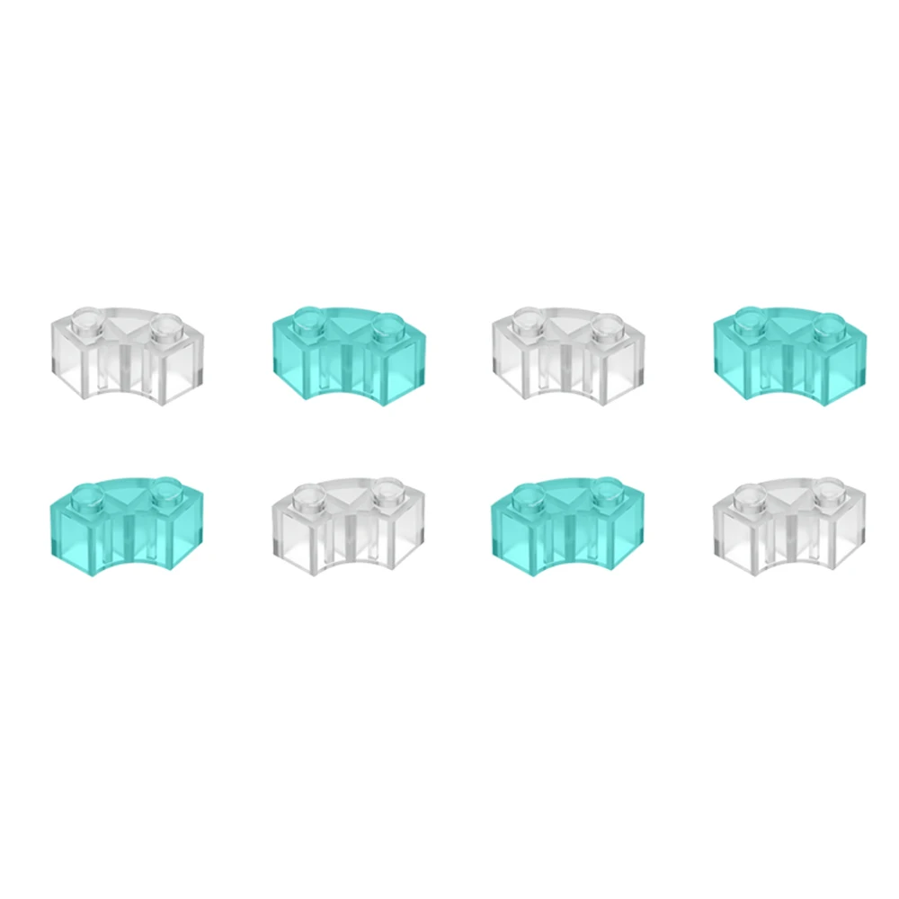 

24pcs DIY Block Parts Brick Round Corner 2x2 Macaroni with Stud Notch and Reinforced Underside Transparent Colors 85080