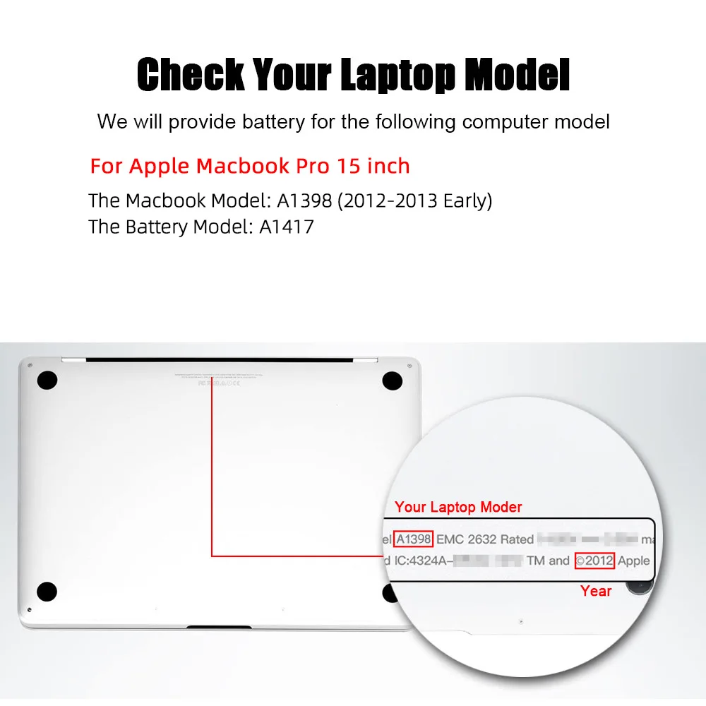 Аккумулятор A1398 для Apple MacBook Pro 15 дюймов Retina (середина 2012 начало 2013 г.) A1417 10 95 в/95 Вт/ч