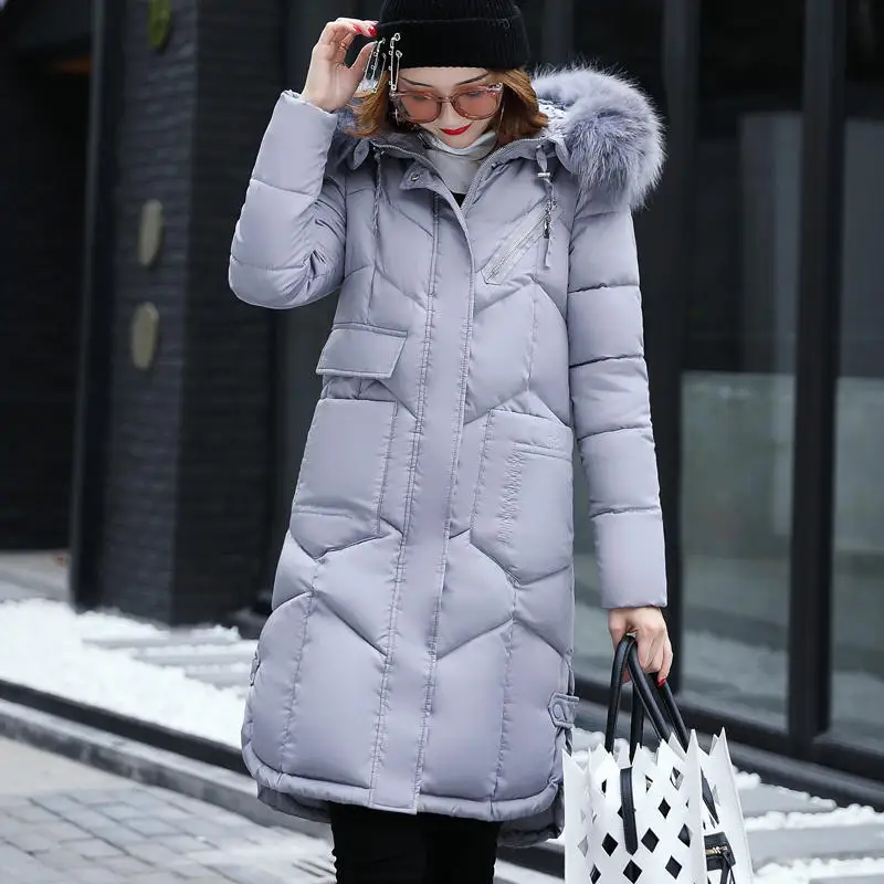 

Oversized Winter Jacket Women Parkas Warm Loose Thick Down Cotton Coat Female Hooded Fur Collar Winter Woman Coats Solid Q2796