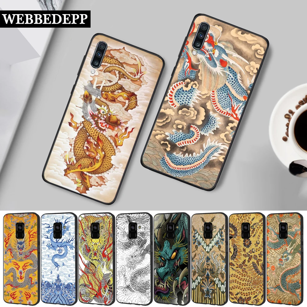Силиконовый чехол в китайском стиле для Samsung A3 A5 A6 Plus A7 A8 A9 A10 A20 A50 A70 A10S A20S A50S A70S 18 Вт
