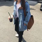 Куртка женская джинсовая в стиле Харадзюку, винтажная Свободная верхняя одежда из денима, Корейская дикая шикарная синяя верхняя одежда, W251, 2021