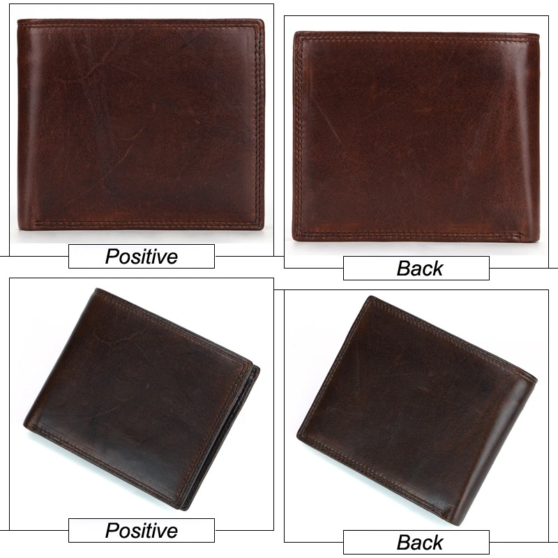 Мужской кошелек большой вместимости кожаный мужской бумажник в стиле ретро с