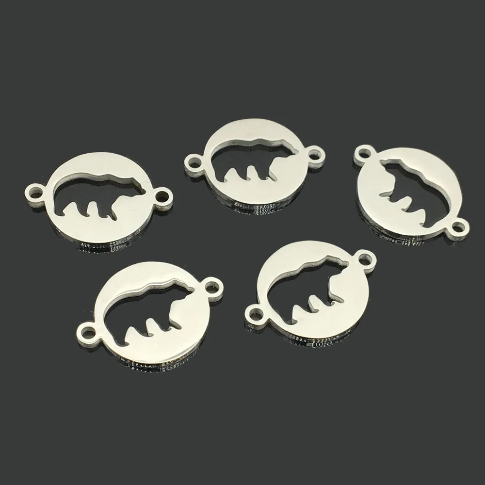 bear 5 шт. Подвеска из нержавеющей стали с ангелом из полированной нержавеющей стали для самостоятельного изготовления браслетов и ожерелий - Окраска металла: bear