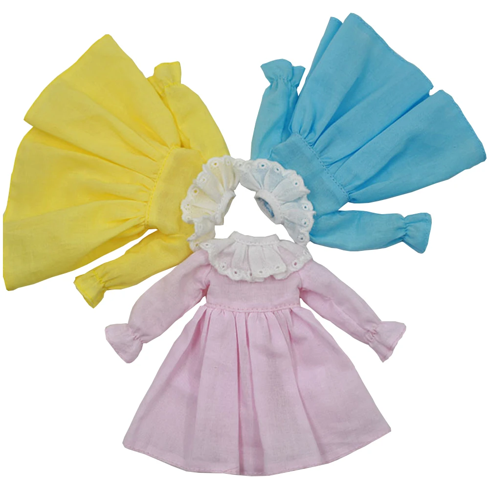 Для 1/6 Блит платье с воротником Длинные sheeves 3 цвета|blythe dress|dress withdress with collar |
