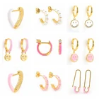 Серьги Huggie женские из серебра 925 пробы, с круглым сердцем