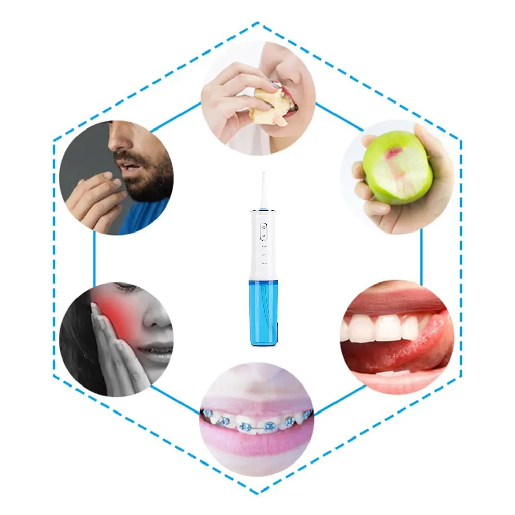 

Cordless Water Flosser Teeth Cleaner 400ml Portable And Usb Rechargeable Oral Irrigator For Travel 3-mode Water Flossing