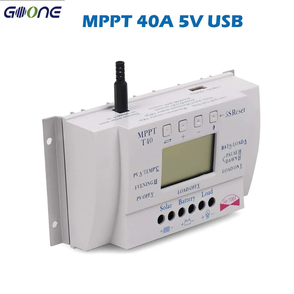 Контроллер заряда солнечной батареи MPPT T40 40 А 5 В зарядное устройство USB 12 24