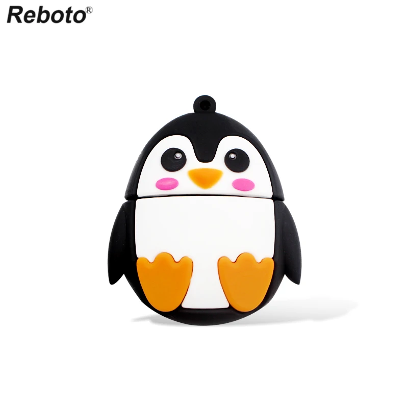 Usb флеш накопитель Reboto с рисунком животных милый пингвин сова лиса usb Флешка 32 Гб 64