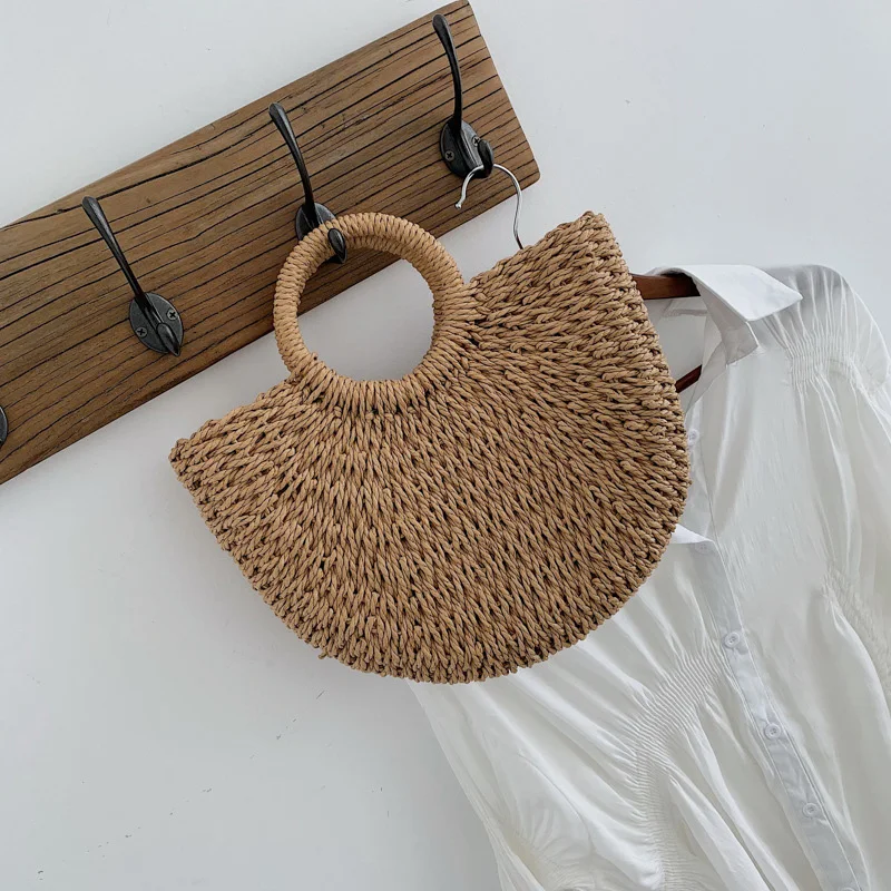 

2021 New Style Beach Woven Bag Ladies Fashion Summer Straw Handbag Female Casual Designer Bag S8870