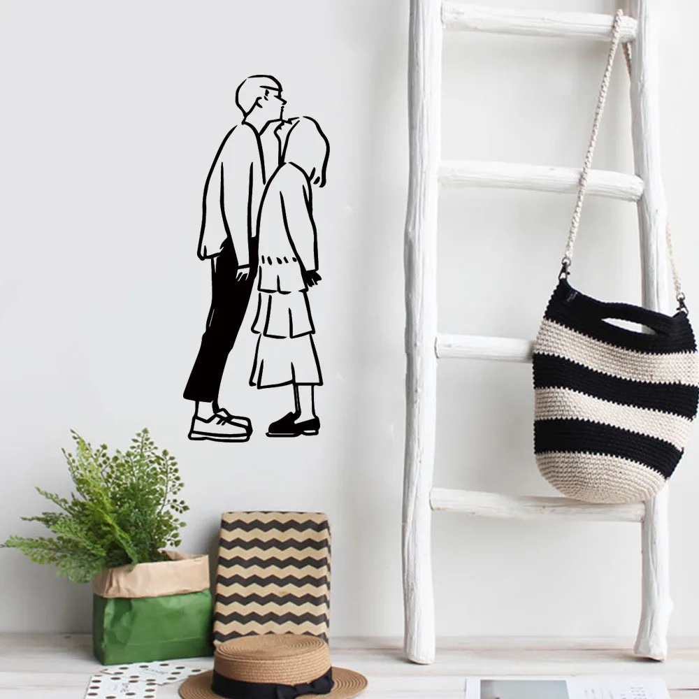 Наклейки на стену с изображением поцелуя для влюбленных | Дом и сад