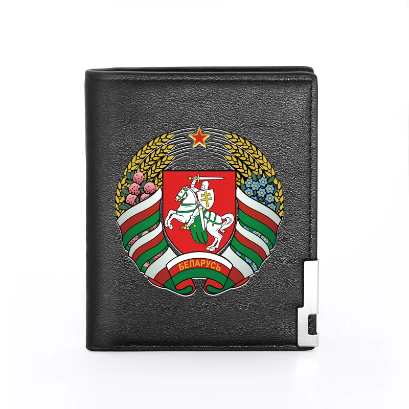 High Quality Classic Republic of Belarus Symbol Printing Pu Leather wallet Men Bifold Credit Card Holder Short Purse Male | Багаж и сумки