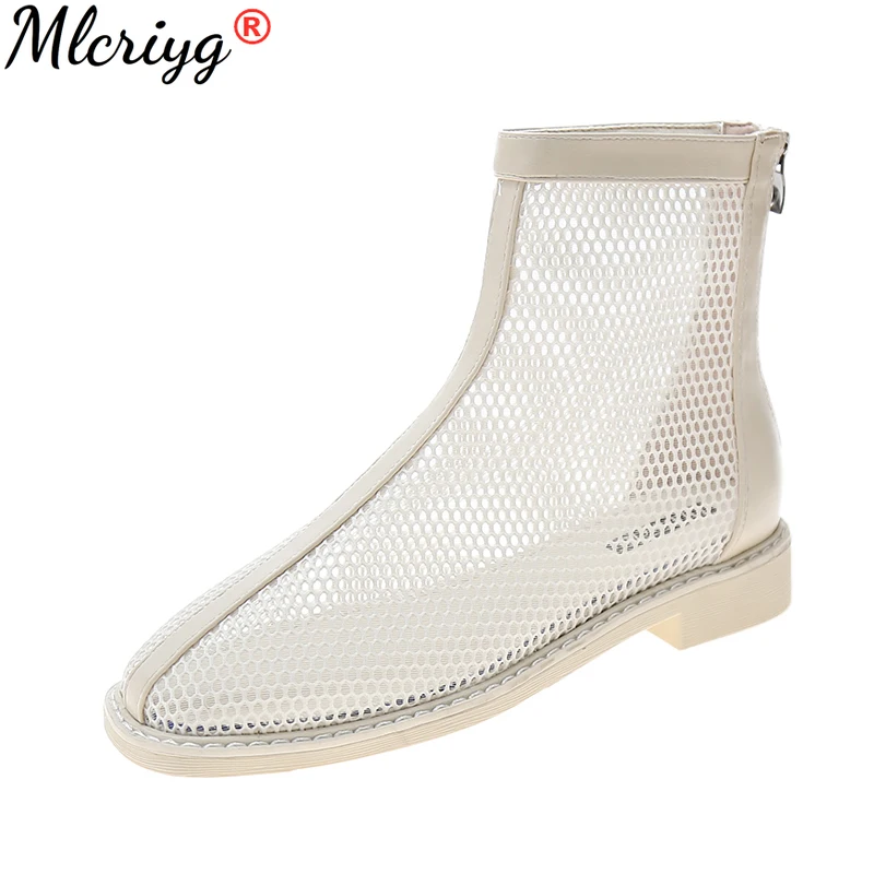 

2021 Round Toe Zipper Mesh Hollow Out Breathable Candy Color Single Women Cool Shoes Flats New Spring Summer Fashion 35-40 Tenis