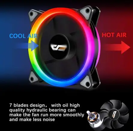 Aigo DR12 PRO Чехол для компьютера ПК Вентилятор RGB регулируемый светодиодный вентилятор Скорость вращения 120 мм тихий пульт AURA синхронизирующий компьютер охлаждающий RGB чехол вентиляторы