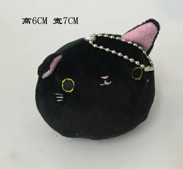 black Новинка 1 шт. 6 цветов KAWAII 8 см кошки мягкие игрушки брелок кошка подарок плюшевая игрушка кукла детская вечеринка день рождения плюшевые игрушки для девочки Новинка - Цвет: black