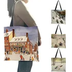 Женская сумка-тоут, многоразовая складная сумка для покупок, с рисунком в виде льда, снежного мира, разноцветная, B13186, 2021