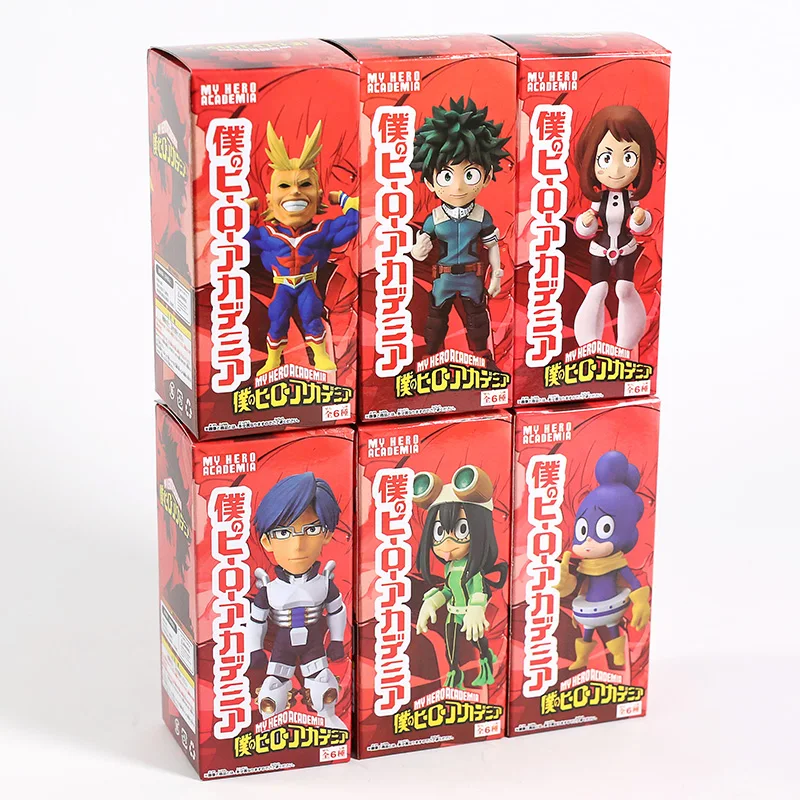 My Hero Academy Midoriya Izuku Bakugou Katsuki Todoroki Shoto All Might Ochaco Uraraka Asui Tsuyu Figures Toys Set