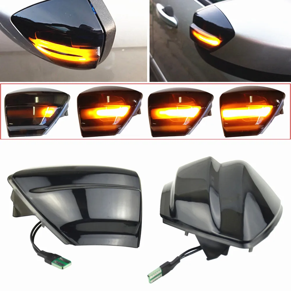 

2X For Ford S-Max 07-14 Kuga C394 08-12 C-Max 11-19 LED Dynamic Turn Signal Light Side Mirror Sequential Blinker Indicator Lamp