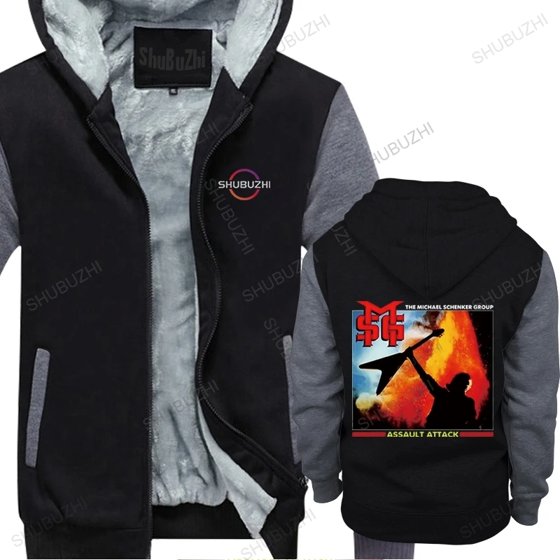 

men black zipper hoody winter sweatshirt Michael Schenker Group - Assault Attack unisex pullover male fleece hoodies outwear