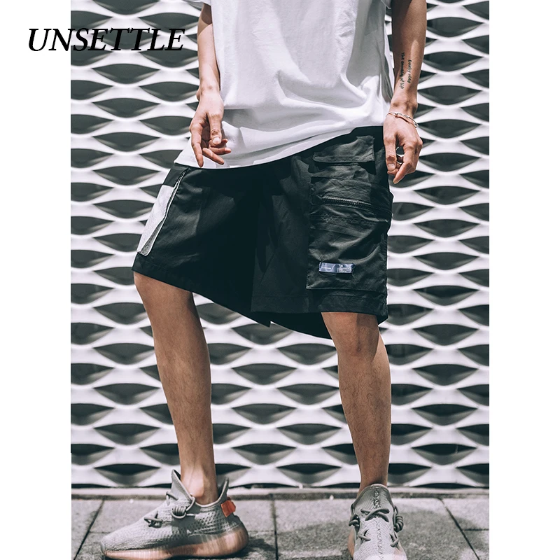 UNSETTLE 2020SS летние мужские хип хоп джоггеры шорты в уличном стиле сетчатые карманы