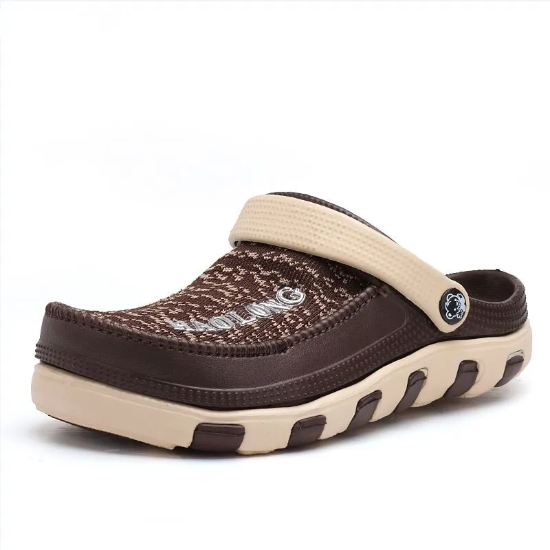 Летние тапочки мужские повседневные тканевые сандалии дышащая обувь коллекция