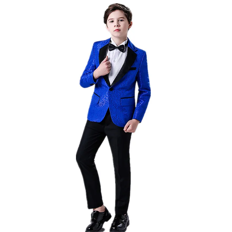 

Комплект официального детского платья, красивый свадебный костюм с цветочным принтом для ведущей подиума, детский Блейзер, рубашка, брюки, галстук, костюм из 4 предметов