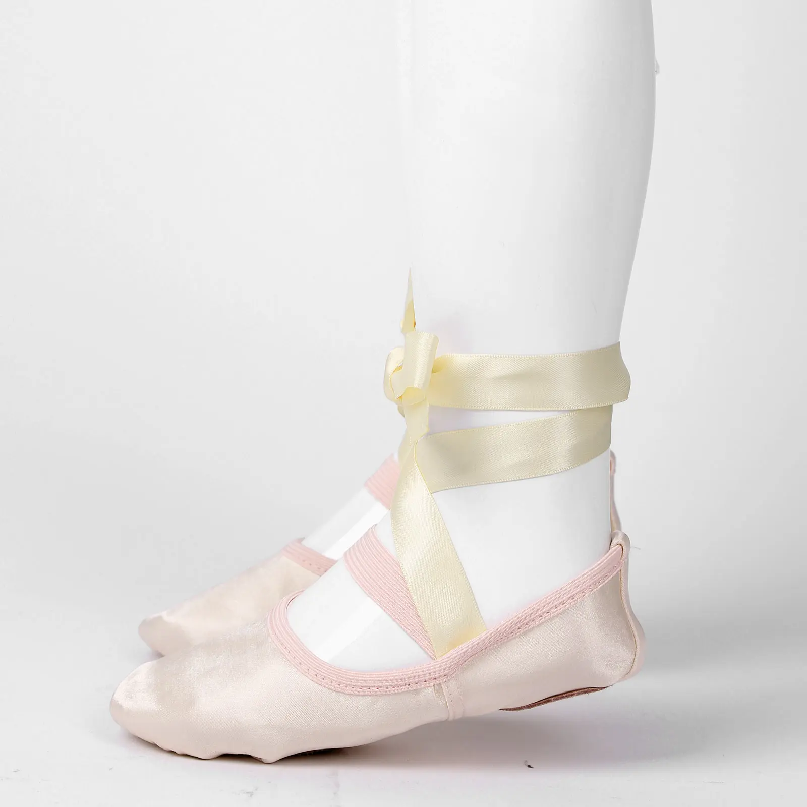 Балетки детские для девочек атласные пуанты танцев йоги балетки плоская подошва