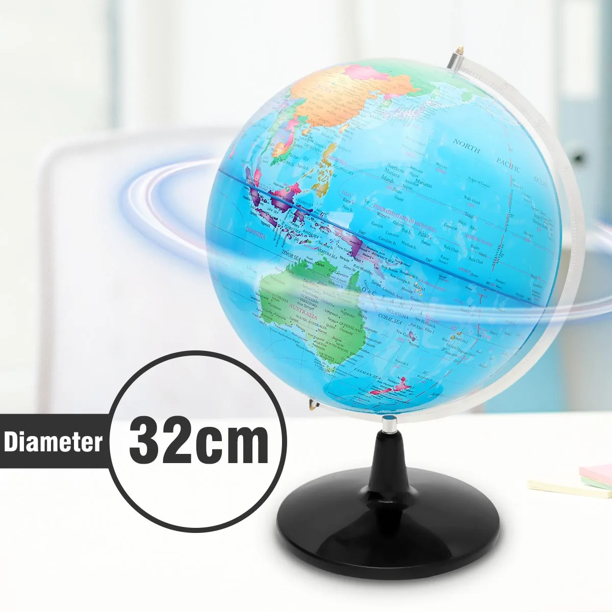 

32CM World Earth Globe Map Geography Educational Toy With Stand Home Office Ideal Miniatures Gift Office Gadget