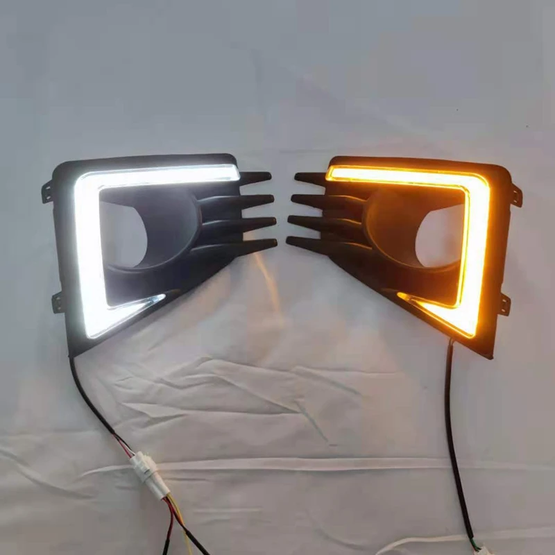 

DHBH-LED Daytime Running Light DRL for Mitsubishi Mirage 2020-2021 12V Daylights Yellow Turn Signal Car Headlight Fog Lamp